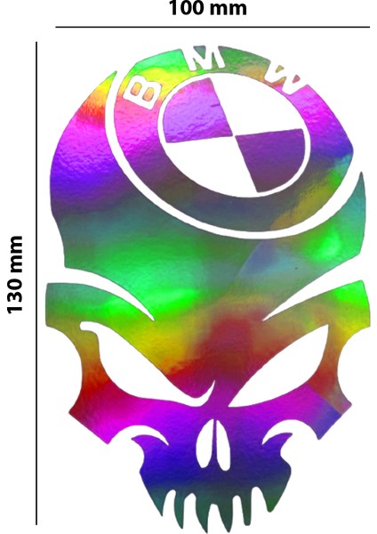 Bmw Kurukafa Hologram Sticker – Işık Vurunca Renk Değiştirir – Modifiye Dekarasyon Sticker Araç,kask, Cam Uyumlu,düz ve Prüzsüz Yüzeyler