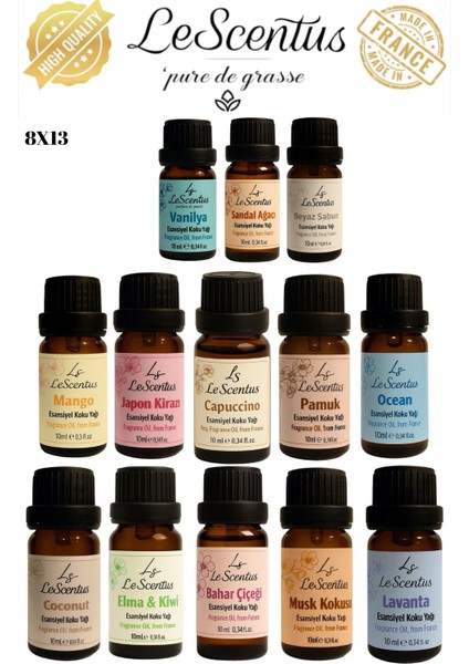 Favori Set 13'lü Esansiyel Uçucu Koku Yağı Buhurdanlık Yağı Difüzör Hobi Esansı Oda Ortam Kokusu 13X10ML