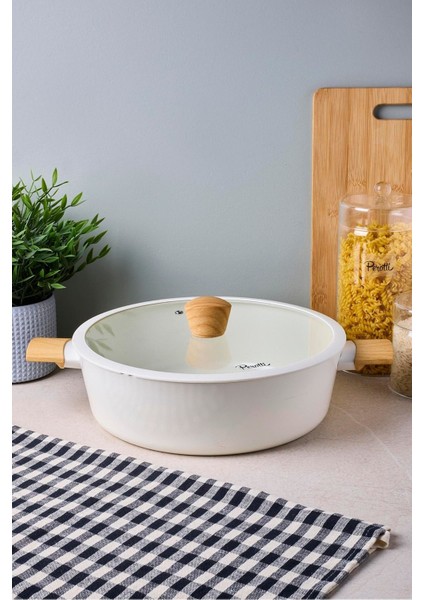 Danish Cook Beige Indüksiyon Tabanlı Karnıyarık Tencere 28 cm