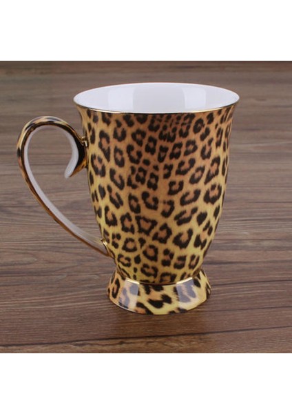 300 ml Moda Seramik Kahve Kupa Doğal Porselen Handgrip Süt Leopar Kahvaltı Çay Bardağı Ofis Kahve Fincanı Su Şişesi | Kupalar (Sarı) (Yurt Dışından) indirimleri