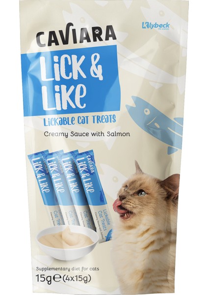 Lick&like Somonlu Sıvı Ödül Maması 4X15 gr