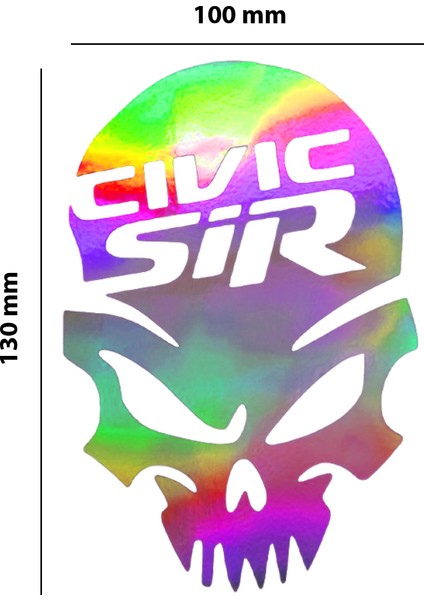Civic Sir Hologram Sticker – Işık Vurunca Renk Değiştirir – Modifiye Dekarasyon Sticker Araç,kask, Cam Uyumlu,düz ve Prüzsüz Yüzeyler