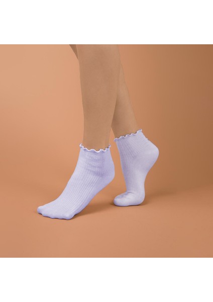 Miss Lana Kadın Bambu Çorap (4 Çift) Renkli Fırfırlı Patik Kadın Çorap fiyatları