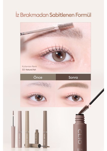 Ultra Ince Fırçalı, Yoğun Pigmentli Kaş Maskarası Clıo Kill Brow Slim Ash Browcara (03 Natural Ash) fiyatları