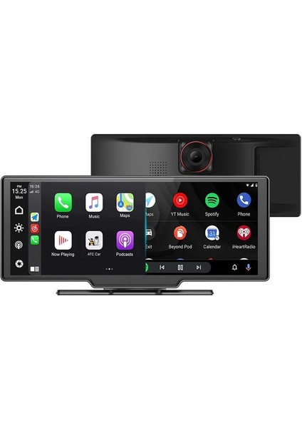 10" Taşınabilir Apple Carplay & Android Auto, Ön & Arka Kameralı Torpido Üstü Araç Multimedya (OT-N91C)