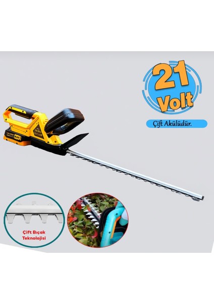 CHT-4486 Çift Akülü Çit Budama Makinası 21 V 4 Ah