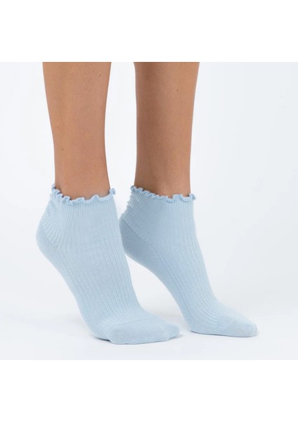 Miss Lana Kadın Bambu Çorap (4 Çift) Renkli Fırfırlı Patik Kadın Çorap modelleri