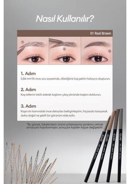 Doğal Görünüm Sunan Ultra Ince Uçlu Çift Taraflı Kaş Kalemi Clıo Kill Brow Slim Brow (03 Ash Taupe) indirimleri