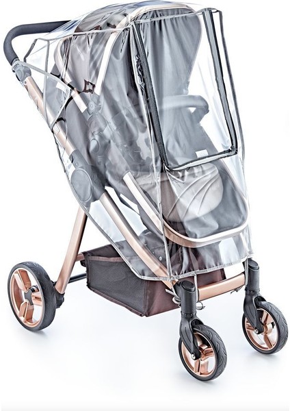 Babyjem Bebek Arabası Yağmurluğu Şeffaf Su Geçirmez Fermuarlı Kolay Erişimli Türkiye Üretimi