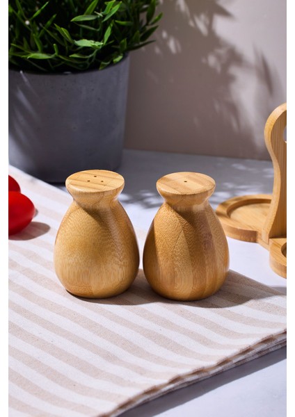Duke Bambu 2 Parça Standlı Tuzluk-Biberlik fırsatları