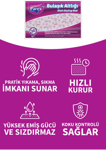 Yüksek Emicilik ve Hızlı Kuruma Özellikli Bulaşık Altlığı 1 Adet Temizlik Bezi modelleri