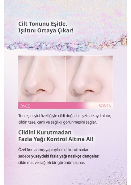 Ton Eşitleyici & Sabitleyici, Ince Yapılı, Işıltılı Pudra Clıo Light Setting Powder 02 Candy Mellow fırsatları