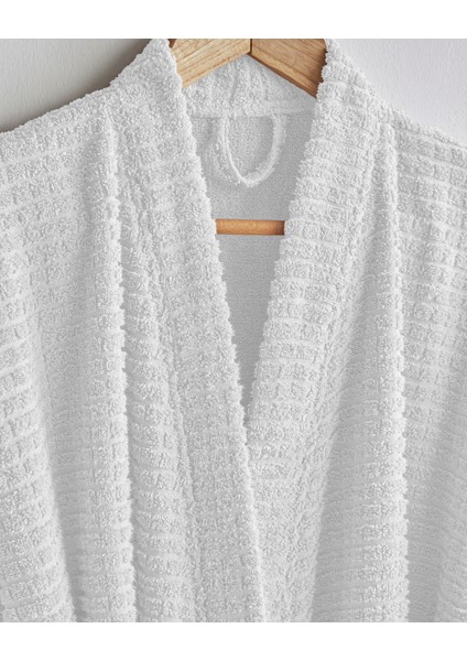 Chequer Pamuk Bornoz L-Xl Beyaz modelleri