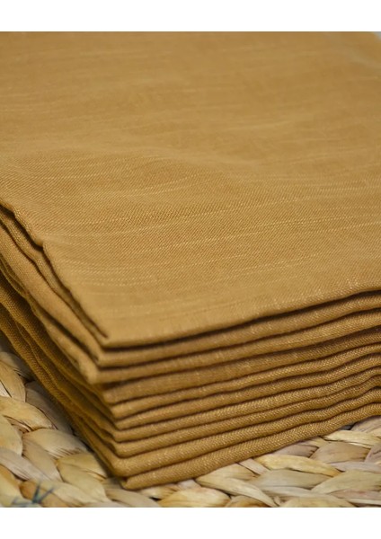 Flamlı Kare Pamuklu Eşarp Hardal 5 Adet fiyatları