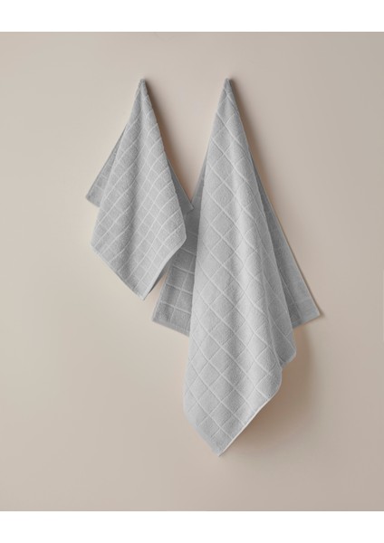 Chequer Pamuk Yüz Havlusu 50X80 cm Gri modelleri