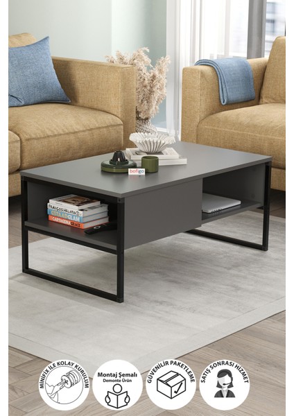 Orta Sehpa Yan Sehpa Dekoratif Sehpa Metal Sehpa Zeus Antrasit