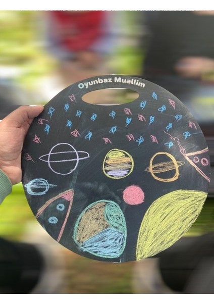 30 cm Karatahta Tebeşirle Yazmaya Uygun Taşınabilir Okulda Evde ve Işyerlerinde Kullanıma Uygundur