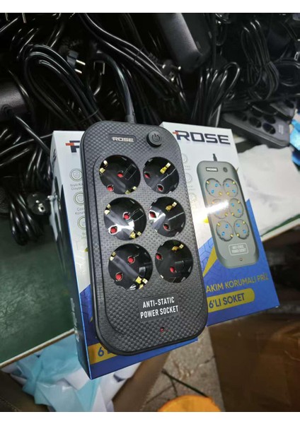 6’lı /2metre Akım Korumalı Priz Topraklamalı Çocuk Korumalı Anahtarlı Anti-Statik fiyatları