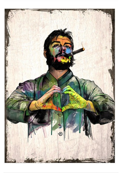 Che Guevara Kalp Modern Mdf Tablo 25 cm x 35 cm