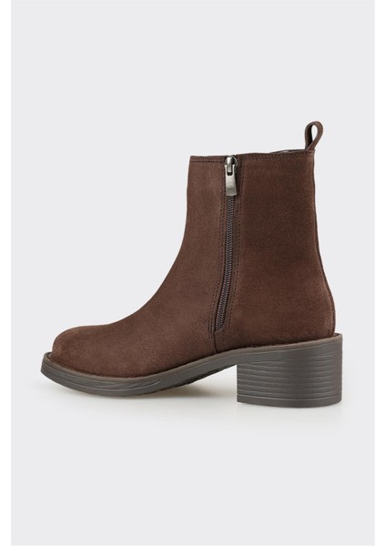Kahve Deri Kadın Topuklu Bot modelleri