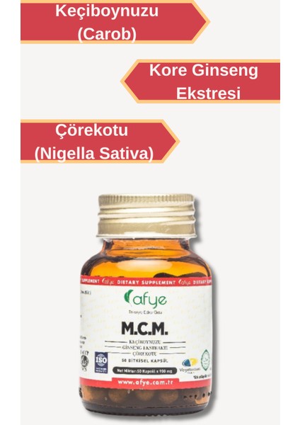 M.C.M ( Keçiboynuzu- Ginseng Ekstraktı - Çörekotu)50 Kapsül fiyatları