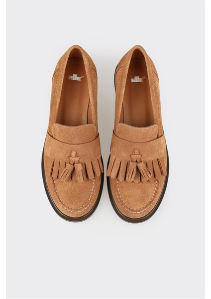 Taba Deri Kadın Günlük Loafer fırsatları