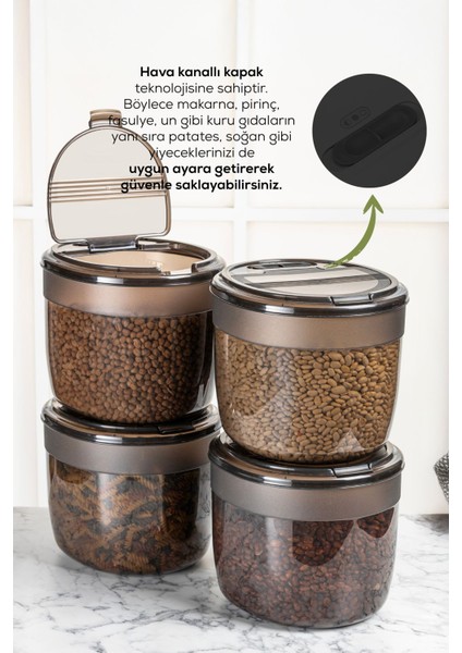 4'lü 8 Litre Büyük Boy Plastik Saklama Kabı – Antrasit Kapak ve Gövde fiyatları