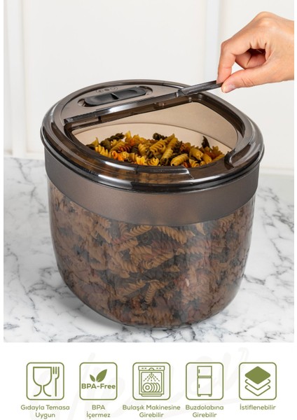 4'lü 8 Litre Büyük Boy Plastik Saklama Kabı – Antrasit Kapak ve Gövde modelleri