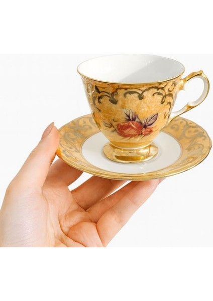 Flashy Yellow Flowers 6lı Kahve Fincan Seti 150ML