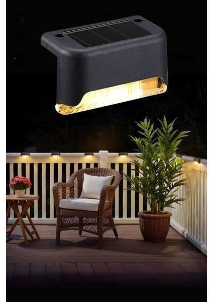 8 Adet Solar LED Güneş Enerjili Köşebent LED Merdiven Veranda Aydınlatma Bahçe Aydınlatma indirimleri