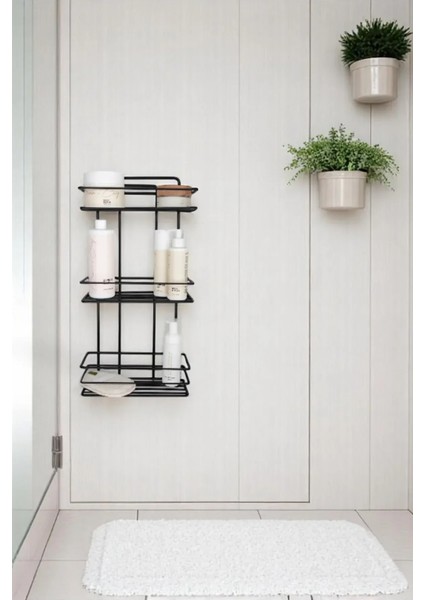 3 Katlı Yapışkanlı Paslanmaz Metal Banyo Düzenleyici Organizer Duşakabin Rafı fiyatları