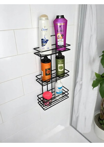 3 Katlı Yapışkanlı Paslanmaz Metal Banyo Düzenleyici Organizer Duşakabin Rafı fırsatları