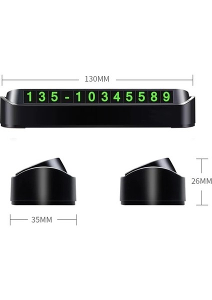 Araç İçi Park Telefon Numarası Fosforlu Numaratör Oto Cam Kartı