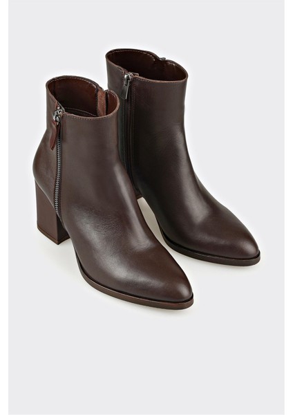 Kahve Deri Kadın Klasik Bot fiyatları