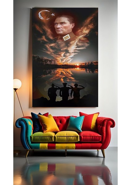 Atatürk Portre Xvııı Ev Duvar Salon Güzellik Salonu Ofis Dükkan Dekarasyon Kanvas Tablo