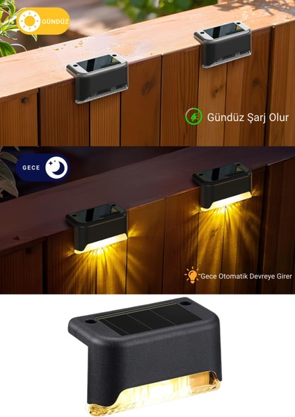 1 Adet Solar Köşebent LED Güneş Enerjili Merdiven Lambası Bahçe Duvar Üstü Aydınlatma fiyatları