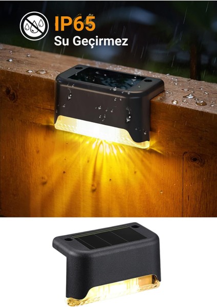 1 Adet Solar Köşebent LED Güneş Enerjili Merdiven Lambası Bahçe Duvar Üstü Aydınlatma modelleri