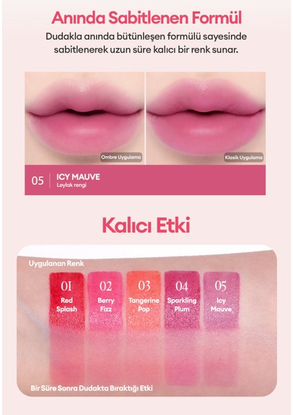 Ultra Kalıcı, Canlı Renk Sunan Hafif Yapılı Tint Clıo Water Soda Tint (05 Icy Mauve) indirimleri
