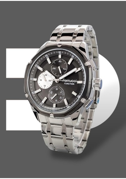 Gümüş Renk Siyah Kadran Çelik Kordon 3 Atm Su Geçirmez Fonksiyonları Aktif Orijinal 2 Yıl Garantili Erkek Kol Saati