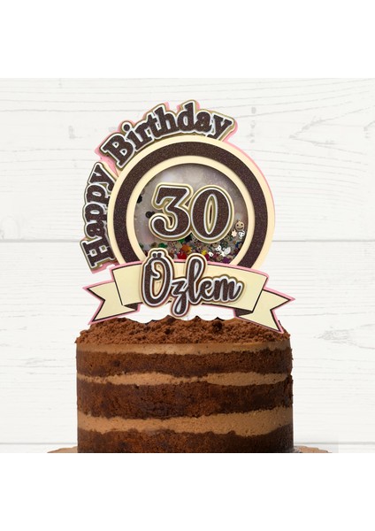 Yetişkin Doğum Günü Kişiye Özel 3D Pasta Süsü - Yetişkin Doğum Günü Isme Özel Pasta Süsü Cake Topper