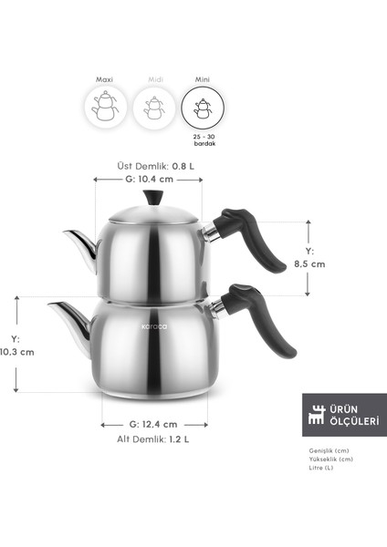 Nora Indüksiyon Tabanlı Mini Çaydanlık Takımı fiyatları