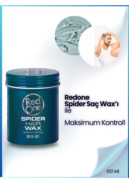 Spider Wax Saç Şekillendirici - Güçlü Tutuş ve Parlaklık, 100 ml, Erkekler için Etkili Şekillendirme