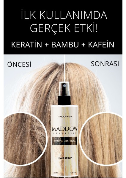 Sıvı Saç Kremi 250 ml Sülfatsız Keratin Bambu Özlü Elektriklenme Karşıtı Günlük Bakım fırsatları