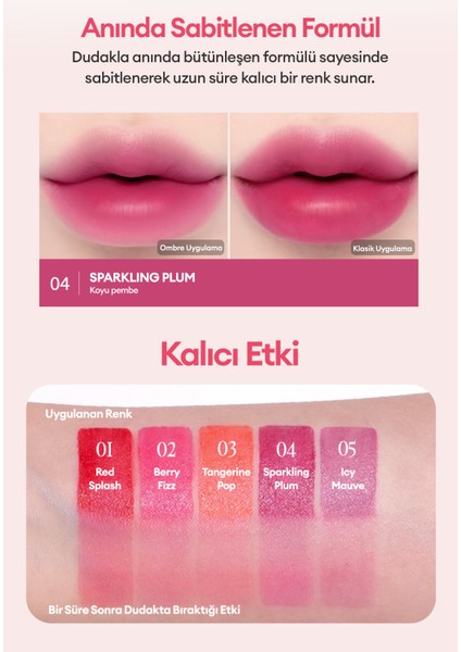 Ultra Kalıcı, Canlı Renk Sunan Hafif Yapılı Tint Clıo Water Soda Tint (04 Sparkling Plum) indirimleri