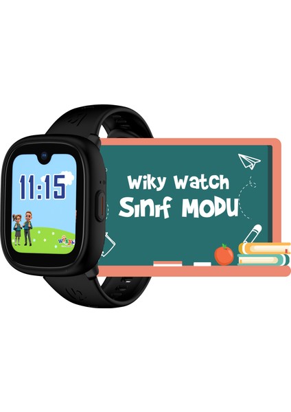 Watch 5 Plus Akıllı Çocuk Saati - Görüntülü Arama, Gps, Sos, Sağlık Takibi, Güvenli Alan Siyah