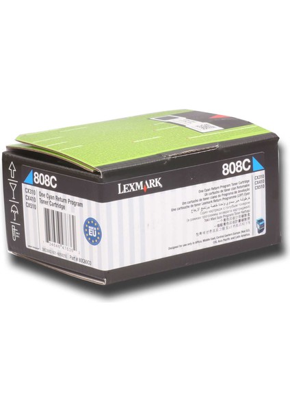 80C80C0 1.000 Sayfa Cyan Mavi Toner CX310-410-510 808C