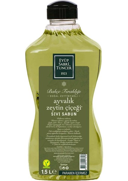Doğal Zeytinyağlı Sıvı Sabun Ayvalık Zeytin Çiçeği Kokulu Parabensiz 1,5 L fiyatları