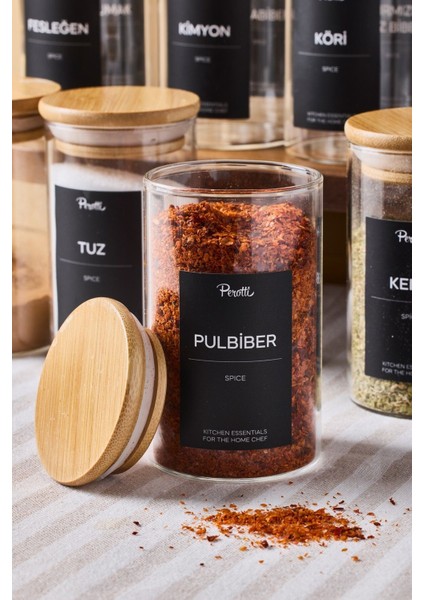 Eraldo 12'li Bambu Kapak Borosilikat Cam Baharatlık 250 ml 10X6 cm 30 Adet Etiket Hediyeli fırsatları