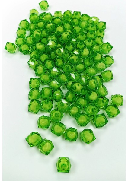 Küp Boncuk Içten Boncuklu Bileklik Çanta Boncuğu 10 mm 50 gr Yeşil - BNC450