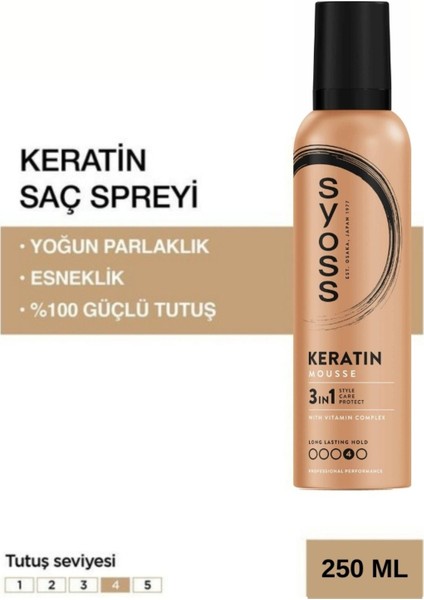 Keratin Saç Köpüğü 250 ml Organik Parlaklık Tüm Saç Tiplerine Uygun Günlük Kullanım indirimleri